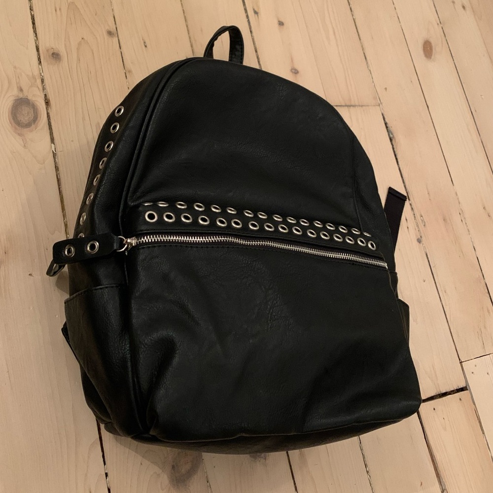 Black Leather Backpack